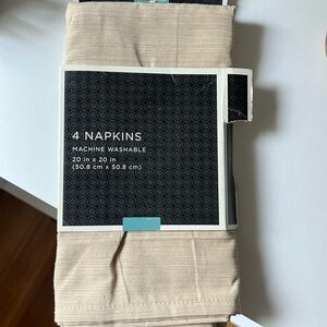 4 Pack of Target Tan Napkins NWT!